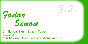 fodor simon business card